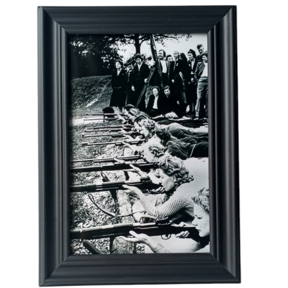 Vintage BadA$$ Women Shooting Tuff Woman WW2 Framed Photo Print Retro Framed Art